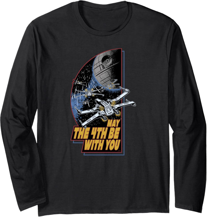 Star Wars Day May the 4th Be With You Vintage Space Battle Langarmshirt