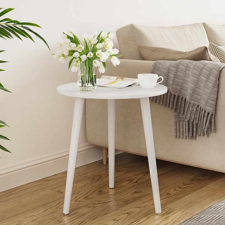 APICIZON Beistelltisch, Couchtisch rund Ø 42 cm, Höhe 51 cm, Sofatisch mit Beinen aus Massivholz, Sk