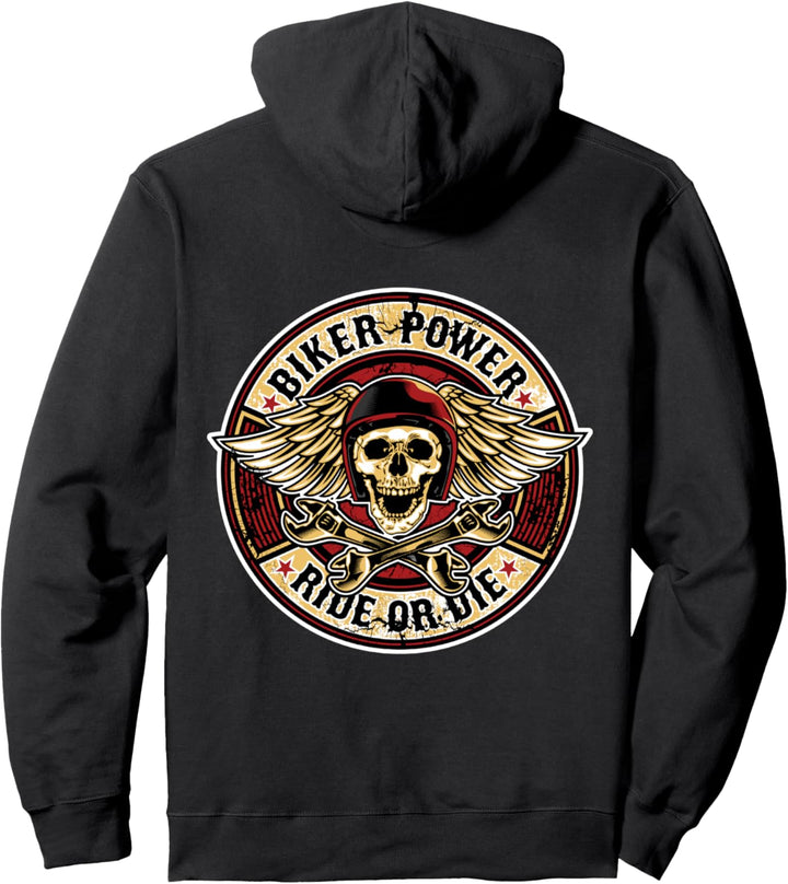 Oldschool Biker Vintage Motorcycle Chopper Ride Or Die Pullover Hoodie