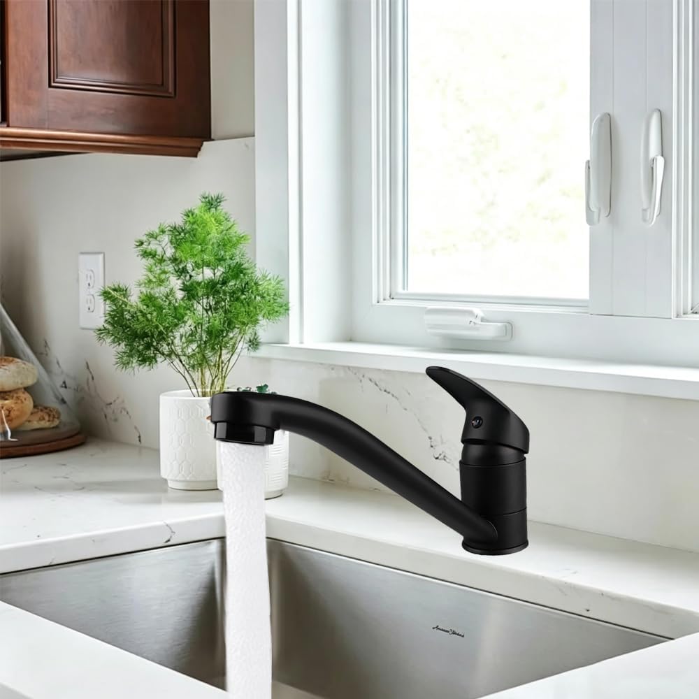 Küchenarmatur Wasserhahn Küche Schwarz mit Einhebelmischer Schwarz Schwarz (Neues Upgrade), Schwarz