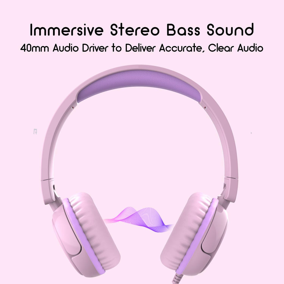IMYB Kinder kopfhörer, Kopfhörer für Kinder mit Kabel, faltbar, Stereo Sound, Sichere Lautstärkebegr