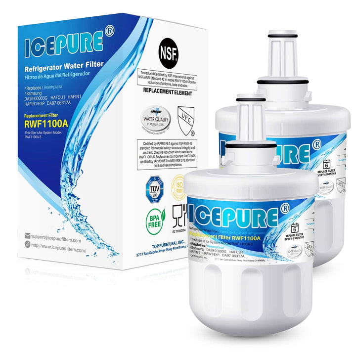ICEPURE Kühlschrank Wasserfilter Kompatibel mit Samsung DA29-00003F, DA29-00003G, Aqua Pure Plus Haf