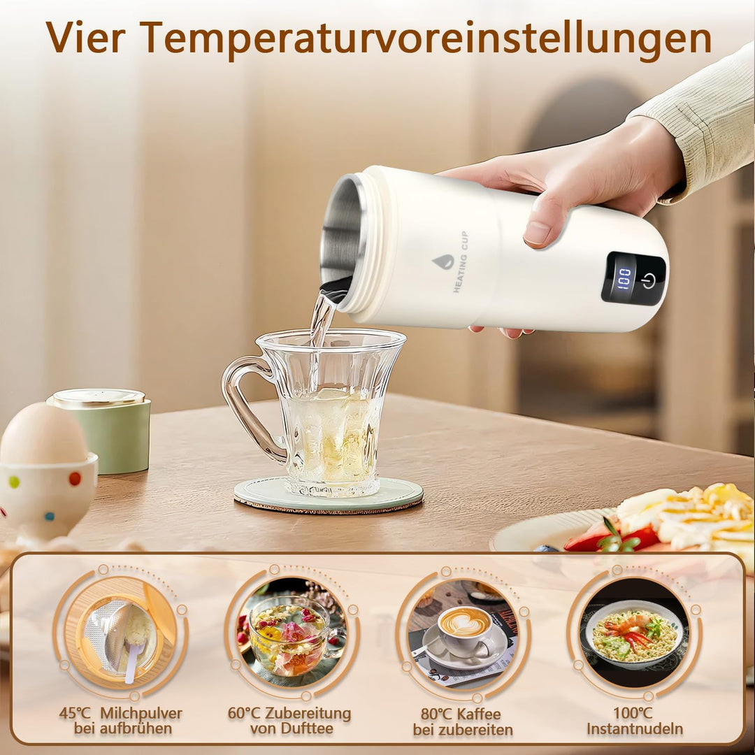 Reise Wasserkocher Klein,220V 300W Tragbarer Elektrischer Wasserkocher mit Automatischer Abschaltung