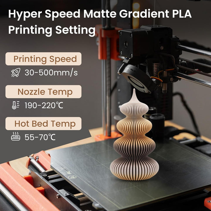 ERYONE Matte PLA 3D Drucker Filament 1.75mm, Matte Gradient Rainbow PLA, Massgenauigkeit +/- 0.03 mm