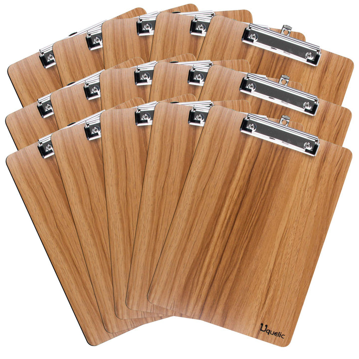 Uquelic Klemmbrett/Schreibbrett/Clipboard A4-15Pcs Klemmbretter A4 Eleganz Luxus Holzmaserung Abgeru