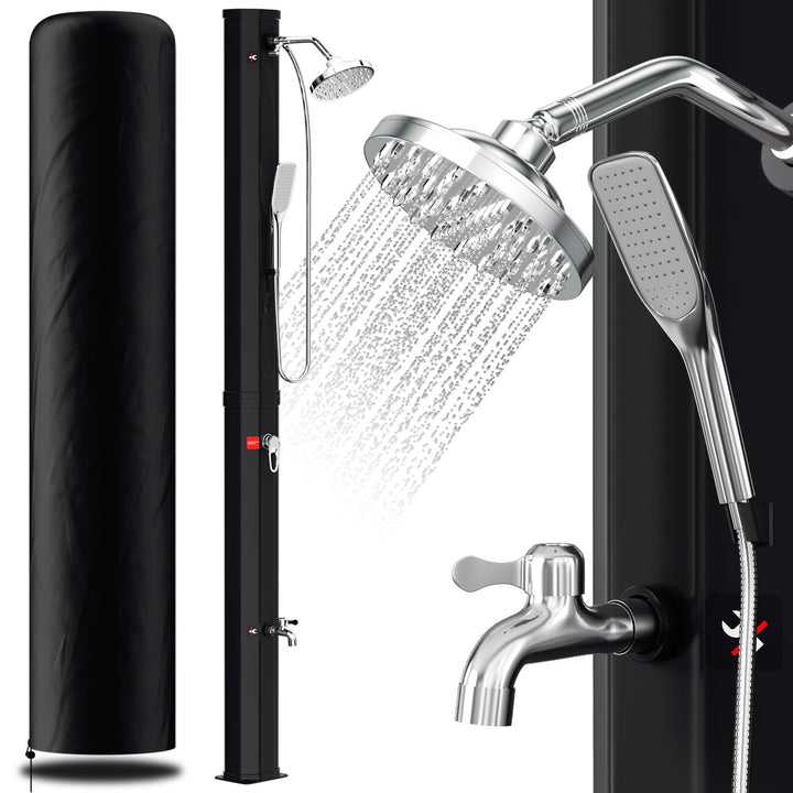Vigevee Solardusche 35L Solar Gartendusche warmes Wasser Bis Zu 60°C ohne Stromanschluss Pooldusche