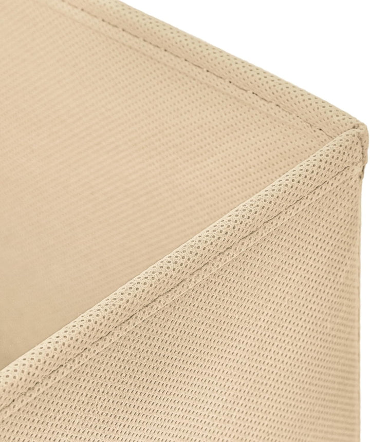 Stick&amp;Shine 4X Aufbewahrungs Korb Creme Faltbox 30 x 30 x 30 cm Regalkorb faltbar mit Kordel und mit