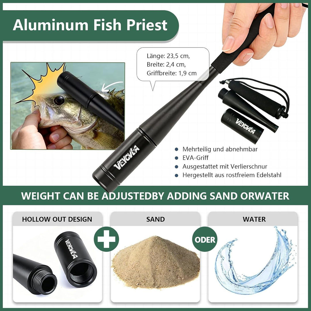 376 Stück Angelzubehör Set,Angeln Köder Set Angelkoffer mit Zubehör- Fischtöter Angelzange Hakenlöse