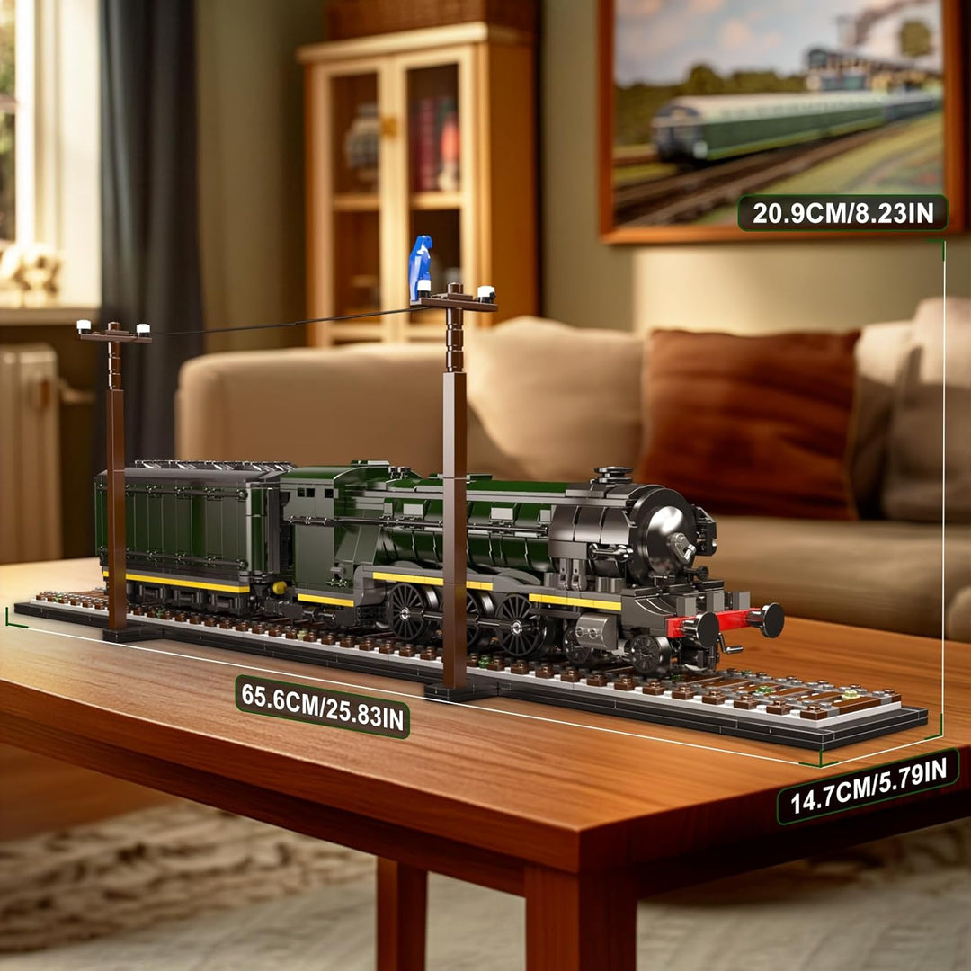 Mould King 12044 Britische Dampflokomotive Bausatz, 1766 Teile Klassisches Zugmodell aus Bausteinen,