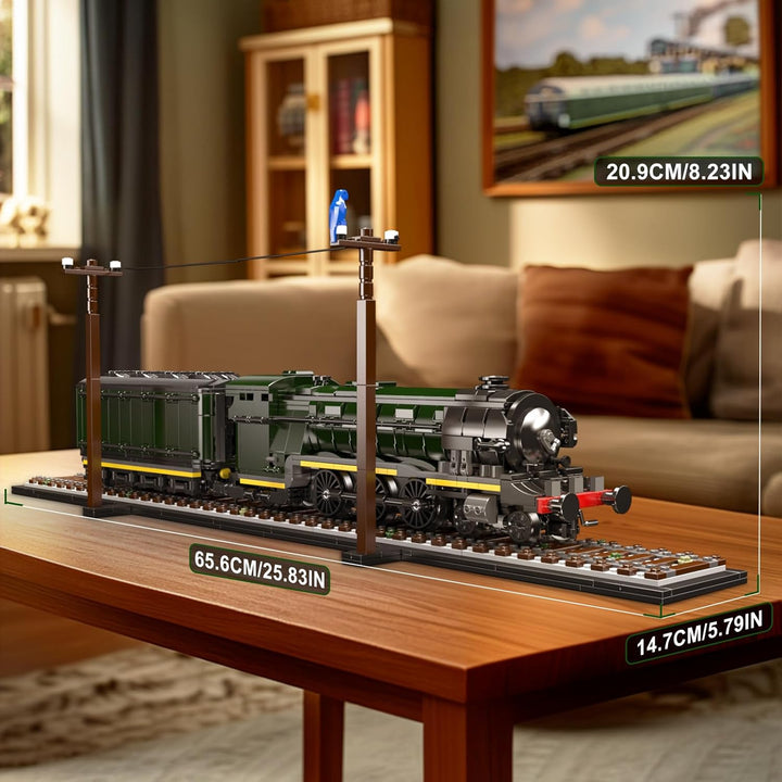 Mould King 12044 Britische Dampflokomotive Bausatz, 1766 Teile Klassisches Zugmodell aus Bausteinen,