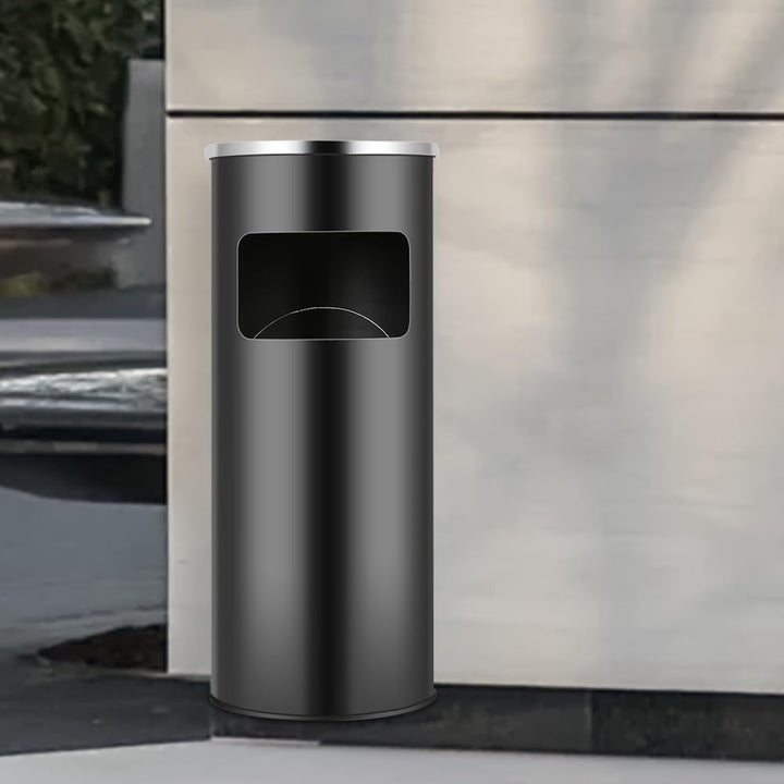 Mülleimer aus Edelstahl, 30 l, Mülleimer für Küche, Standaschenbecher für den Aussenbereich, mit Mül