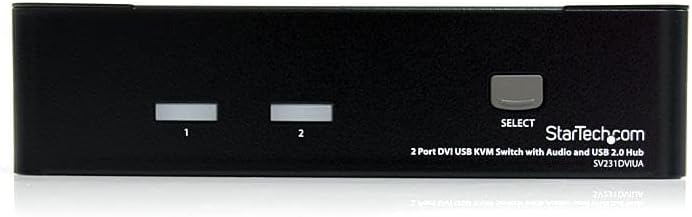 StarTech.com 2 Port DVI USB KVM Switch mit Audio und USB 2.0 Hub - 2-fach Dual DVI-I USB Umschalter,