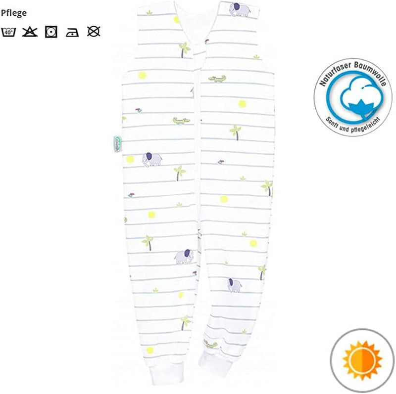 Odenwälder Sommerschlafsack Sommer-Schlafoverall Hopsi 86-92 cm, Baumwoll-Jersey, Made in Germany