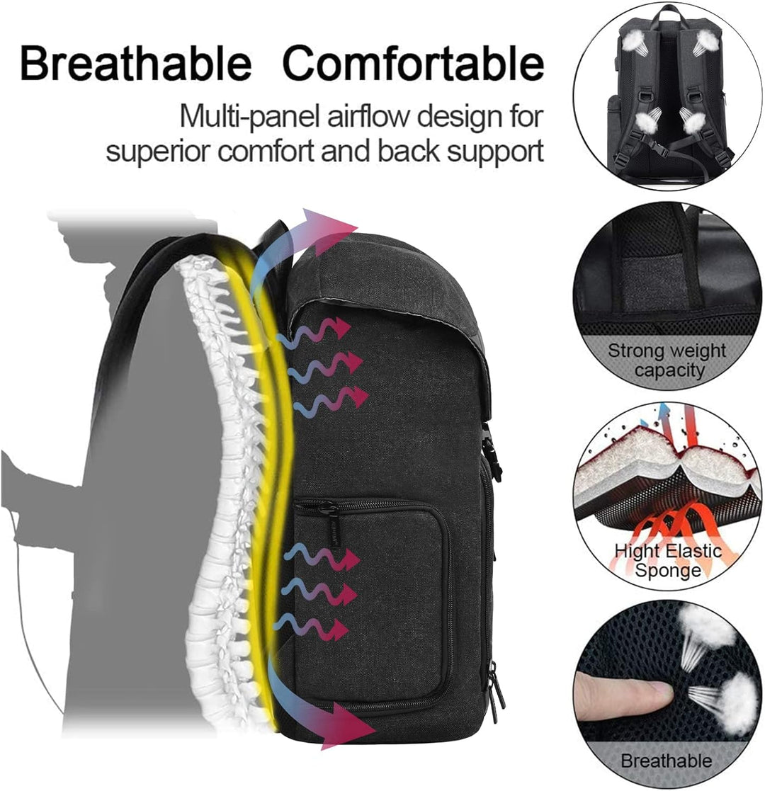 Cwatcun Kamerarucksack Tasche Canvas Professional für SLR DSLR spiegellose Kamera Canon Nikon Sony P