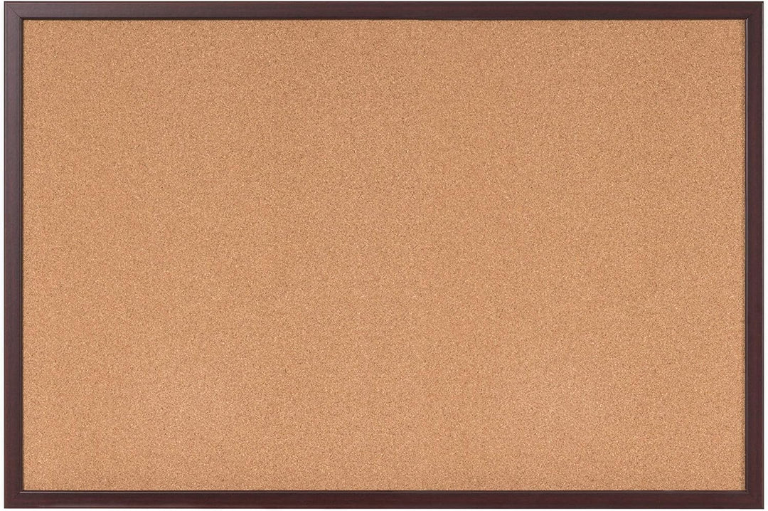 Bi-Office Earth - Korktafel mit Executive MDF Rahmen, Kirschen, Umweltfreundliche Pinnwand mit Natur
