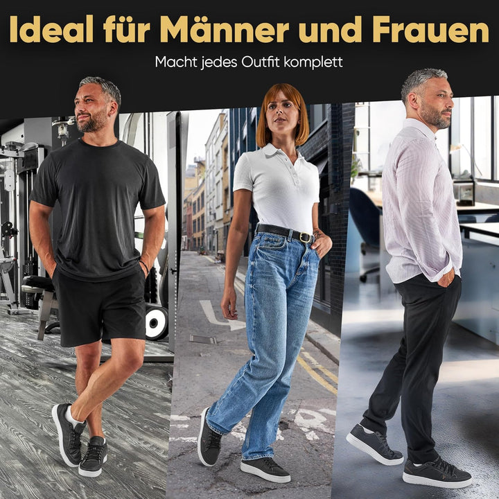 BAYKEMAN - Sneaker aus echtem Leder Unisex für Herren Damen Jungen Mädchen - sehr hochwertige, komfo