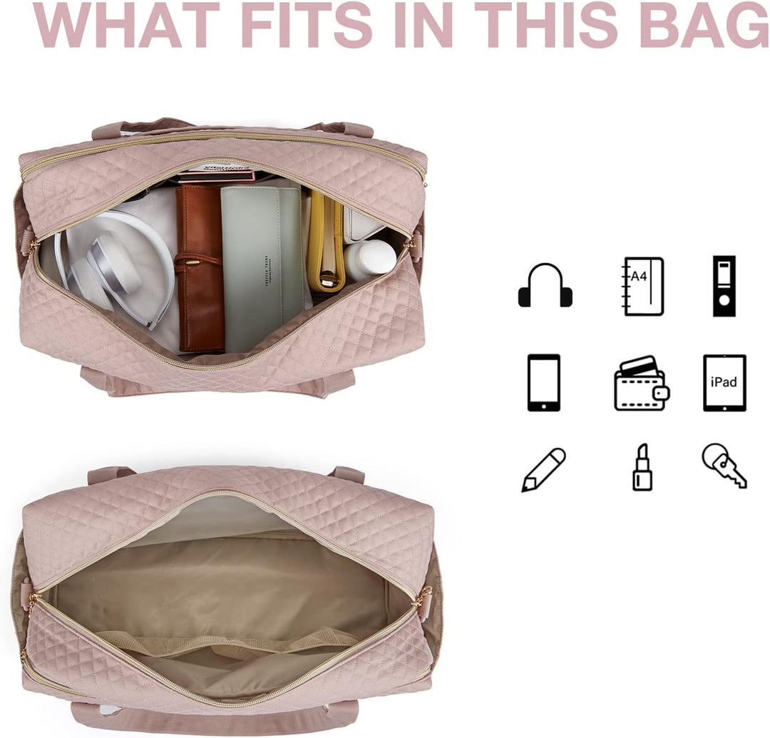 BAGSMART Reisetasche Handgepäck, Weekender Damen Overnight Bag Grosse Tragetasche mit Schuhtasche, L