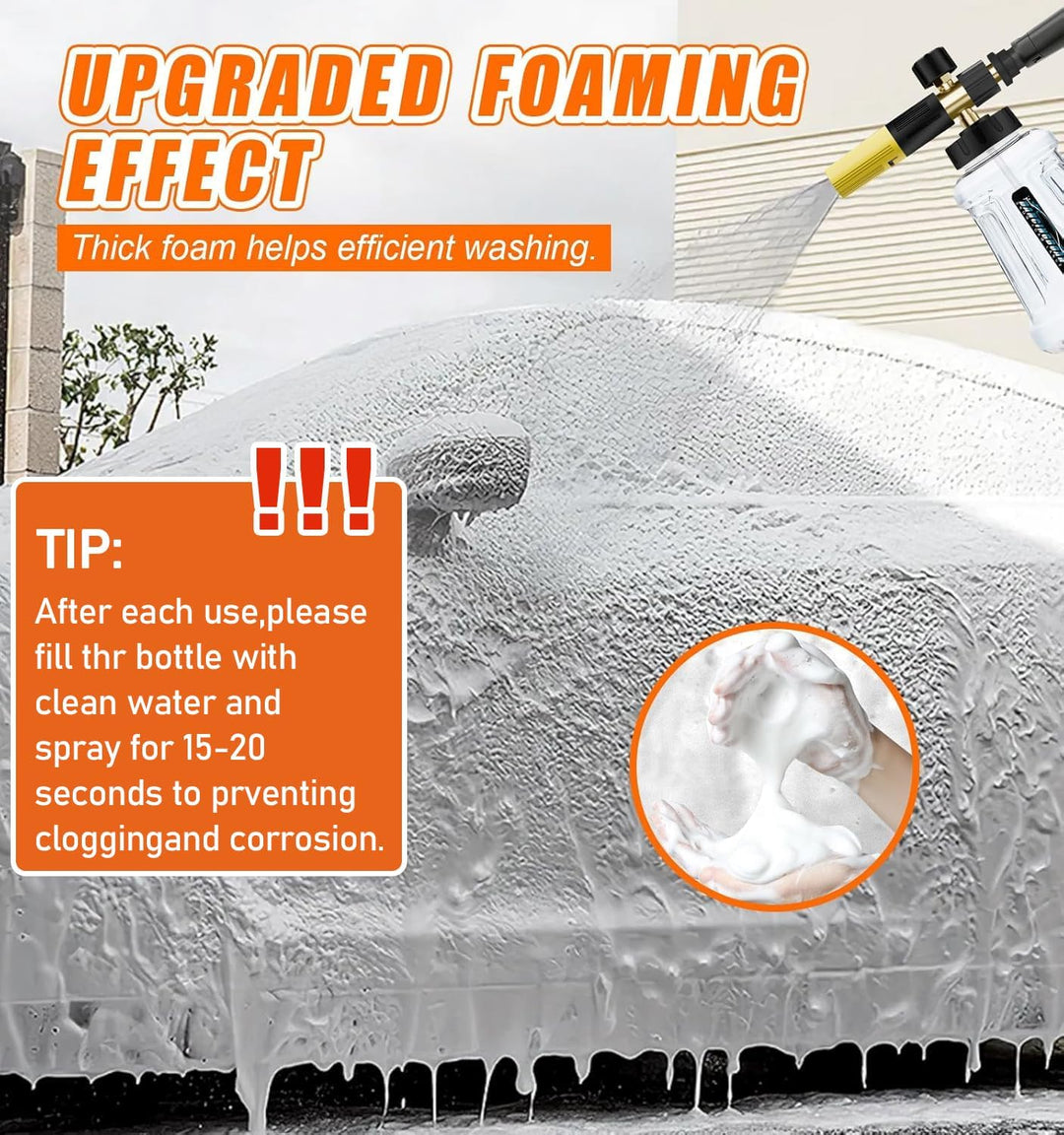 Verbesserte Schaumlanze Schaumkanone für Kärcher K-Serie K2 K3 K4 K5 K6 K7 Hochdruckreiniger, 1L Sch
