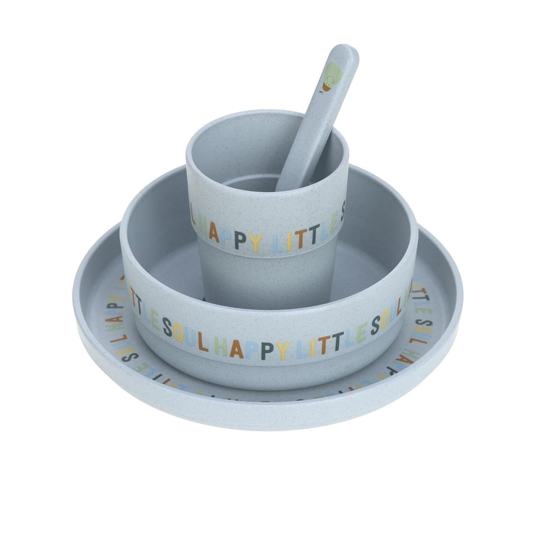 LÄSSIG Kindergeschirr Set (Teller, Becher, Schälchen, Löffel) ohne Melamin, BPA-frei, für Spülmaschi