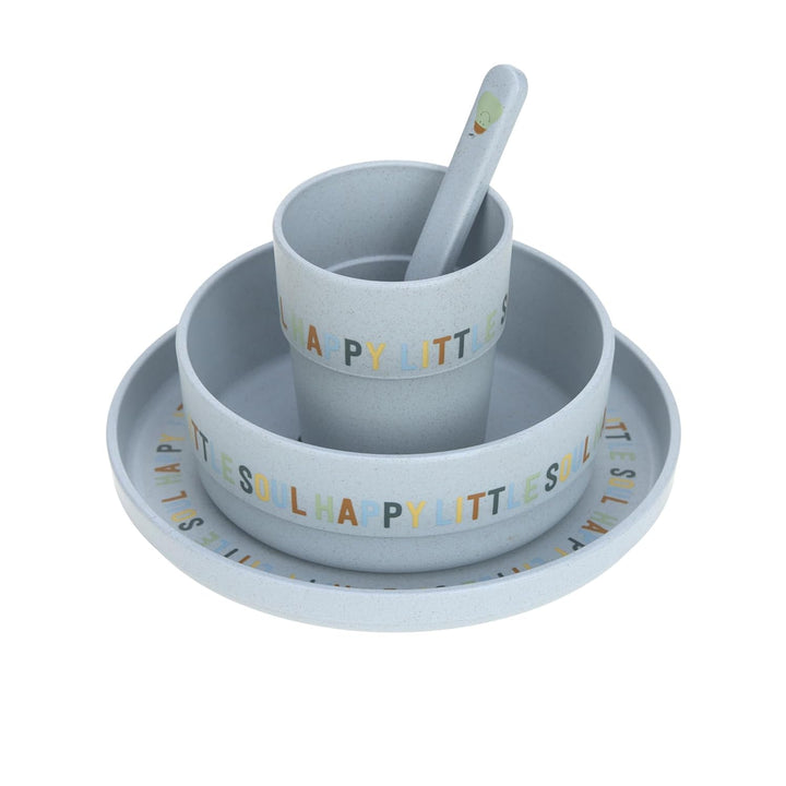 LÄSSIG Kindergeschirr Set (Teller, Becher, Schälchen, Löffel) ohne Melamin, BPA-frei, für Spülmaschi