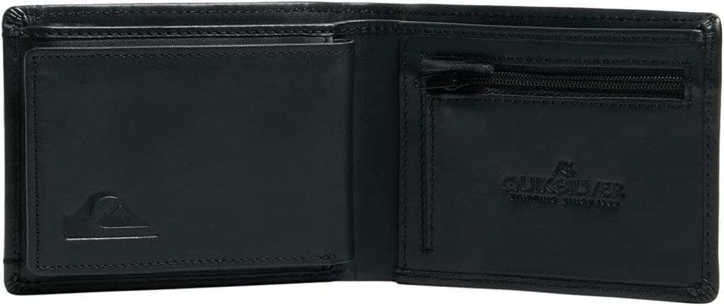 Quiksilver™ New Miss Dollar Bifold Leather Wallet Männer, Schwarz M Schwarz, M Schwarz