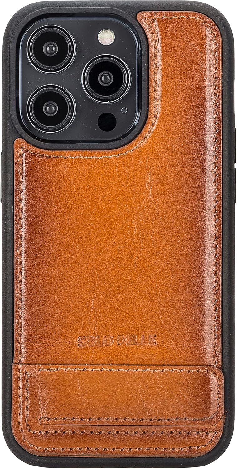 Solo Pelle Lederhülle für das iPhone 14 Pro in 6.1 Zoll Case Leder Hülle Ledertasche Backcover aus e