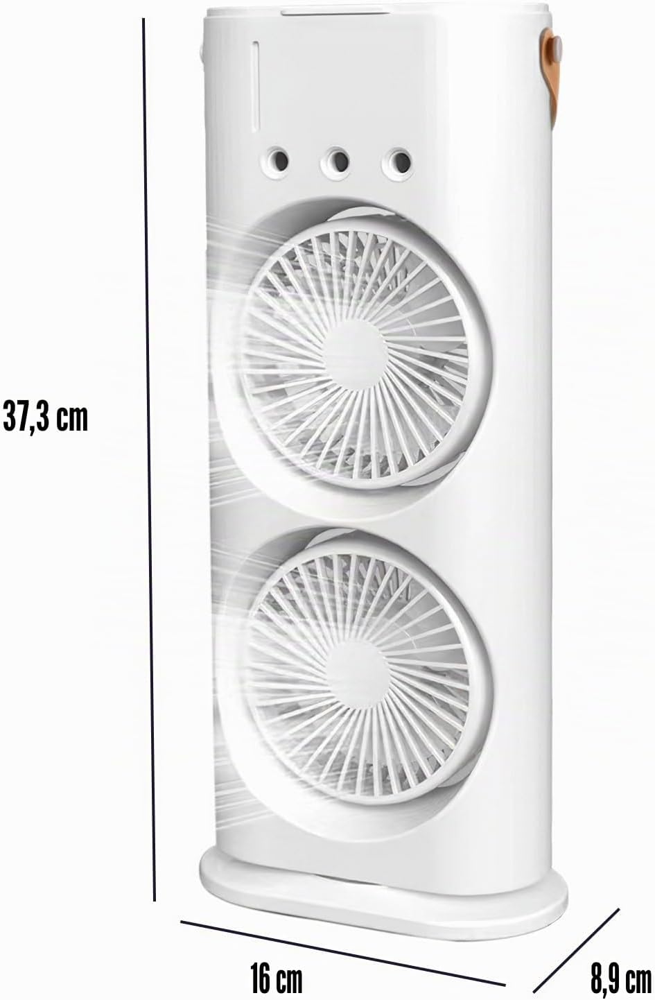 Turmventilator, leise, Turmventilator, tragbare Klimaanlage, 600 ml, Luftkühler, Luftbefeuchter, 3 G
