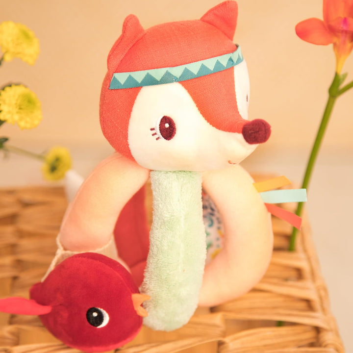 Lilliputiens - Handgriff-Rassel Alice der Fuchs - Interaktives Spielzeug für Babys mit verstecktem F