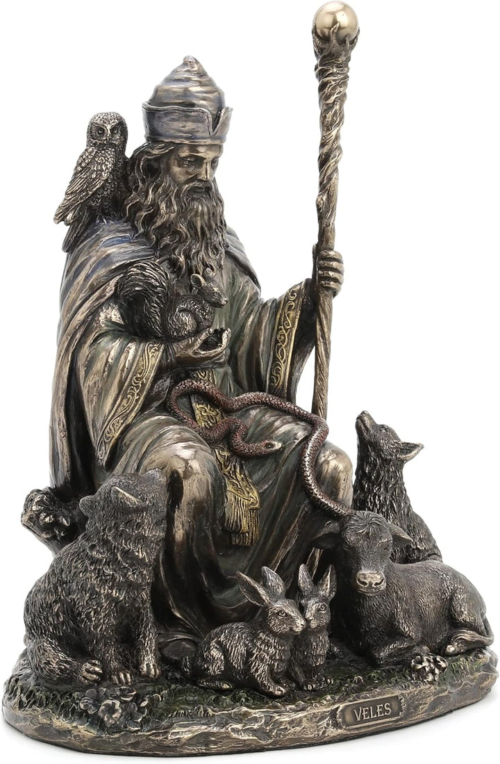 Veronese Design Veles Der slawische Gott der Rinder und der Unterwelt, kaltgegossenes Kunstharz, Ant