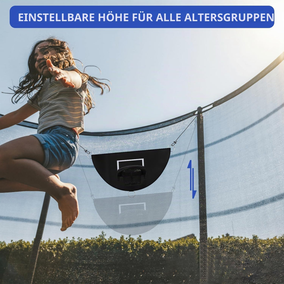 TOYMIS Trampolin Basketballkorb, Abreissrand zum Eintauchen TrampolinBasketballaufsatz mit Mini Bask