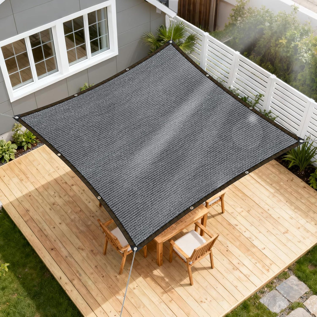 QOFLY Outdoor Schattennetz 2x5m, Einfacher Zu Hängendes Schattiernetz Grau Sichtschutznetz, Beständi
