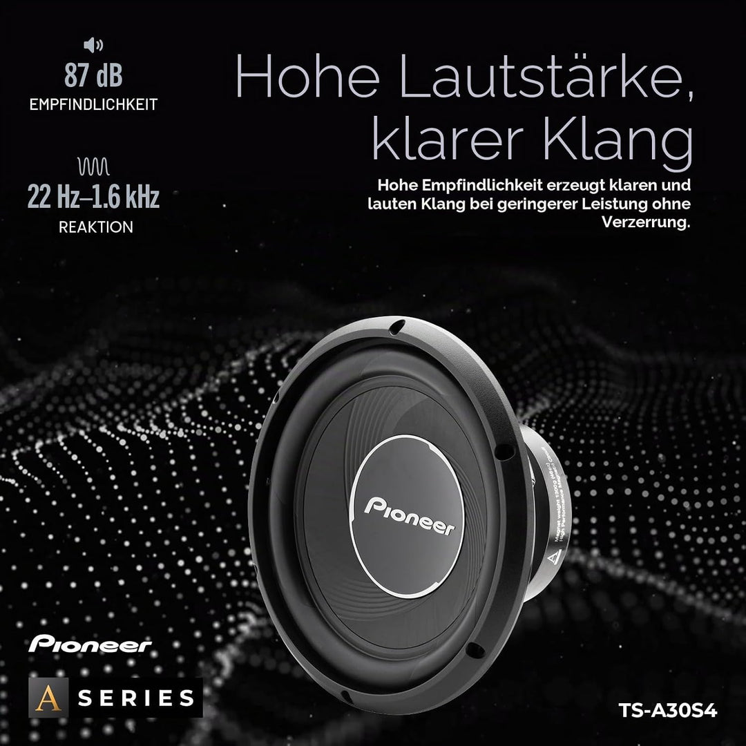 PIONEER TS-A30S4 Subwoofer (1.400 W), 30 cm/12", IMPP Membran für kraftvollen Klang, kontinuierliche