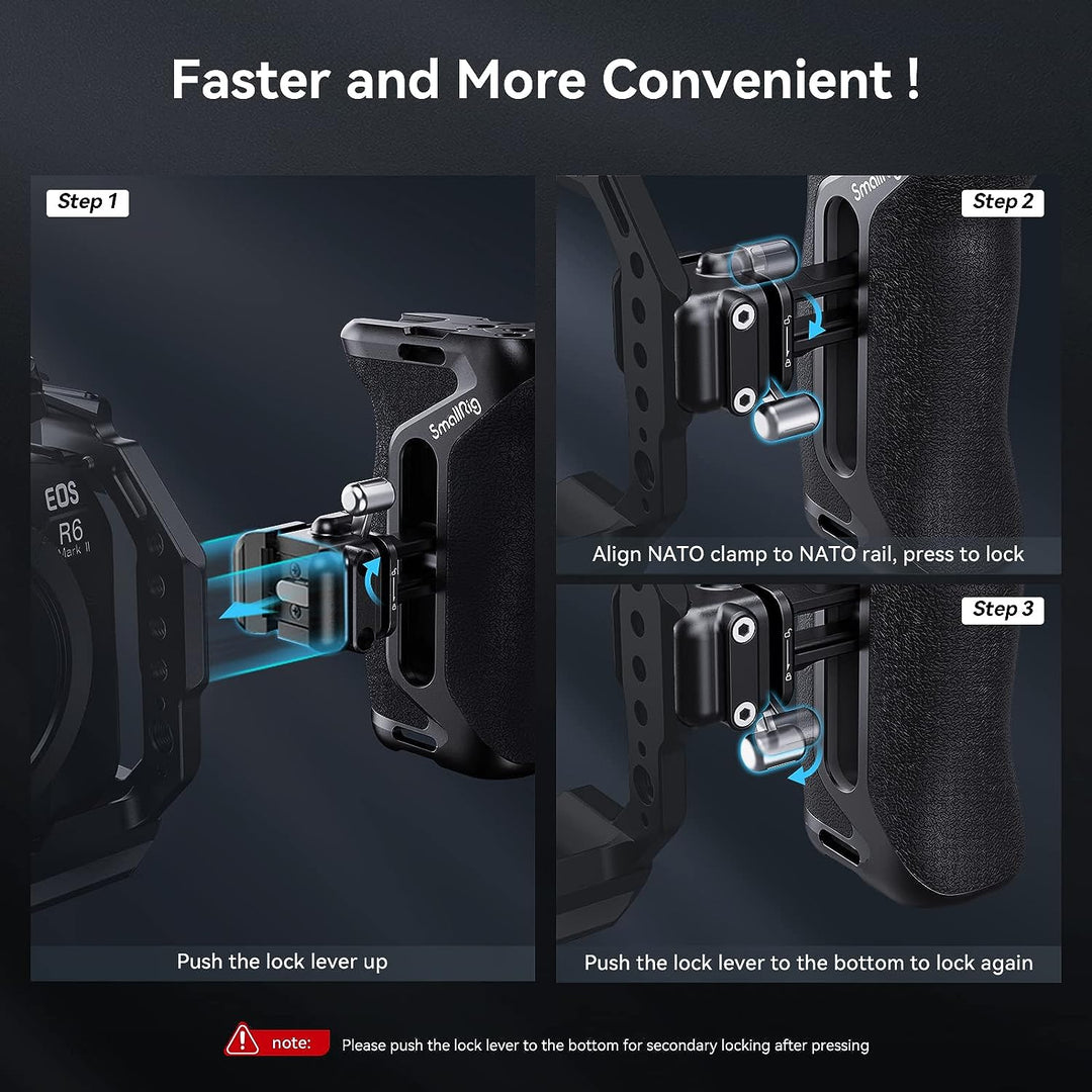 SMALLRIG NATO Side Handle Snap On Seitengriff Schnellverschluss-Design, nach Oben/unten verstellbar,