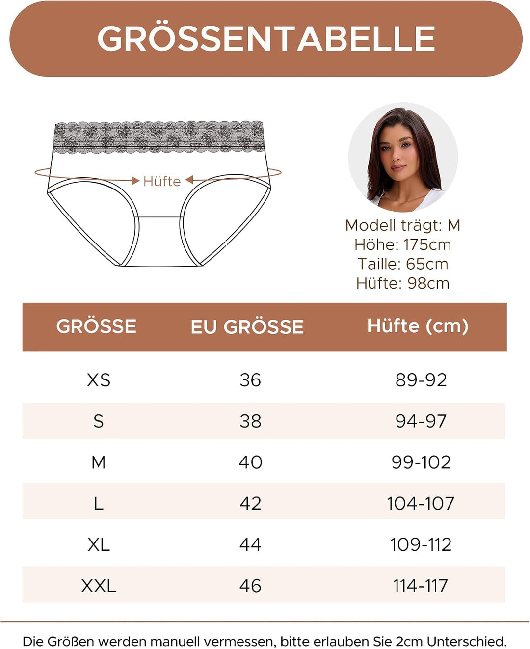 INNERSY Unterhosen Damen Baumwolle Slips mit Spitze Bequeme Hipster Unterwäsche Mehrpack 6 36 1 Lila
