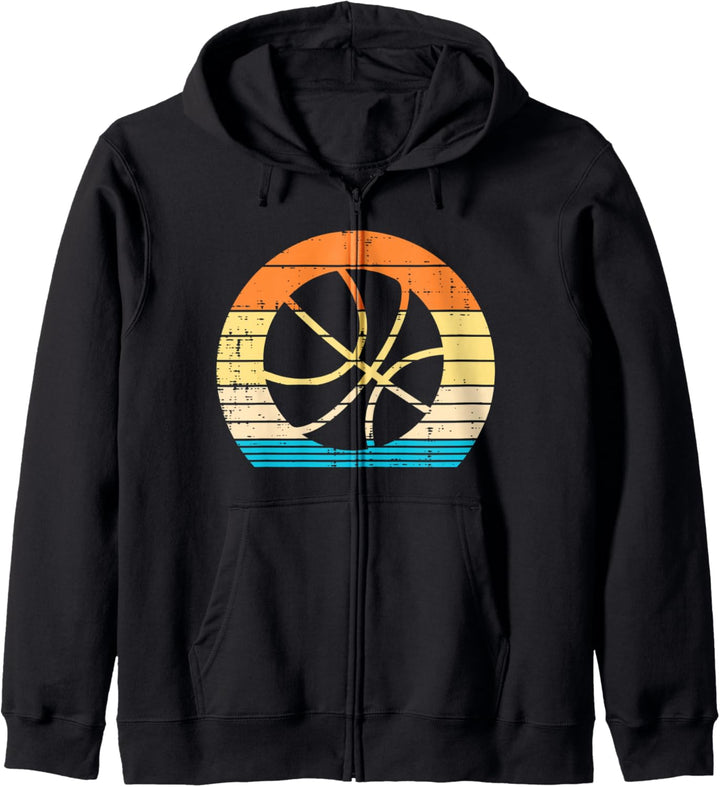 Basketball Silhouette Sunset Retro Baller Men Women Kids Kapuzenjacke