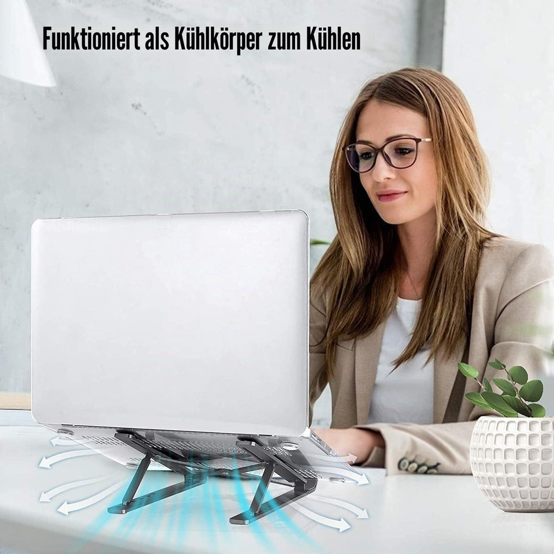 OUGEP Laptop Ständer, Faltbar Höhenverstellbar Laptopständer Tragbarer Notebook Ständer, Kompatibel