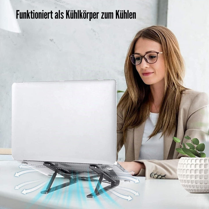 OUGEP Laptop Ständer, Faltbar Höhenverstellbar Laptopständer Tragbarer Notebook Ständer, Kompatibel