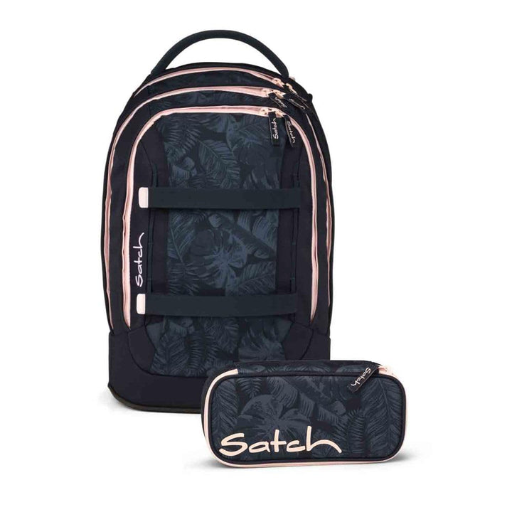 Satch Pack Schulrucksack Set 2tlg. inkl. Schlamperbox (Midnight Jungle), Midnight Jungle