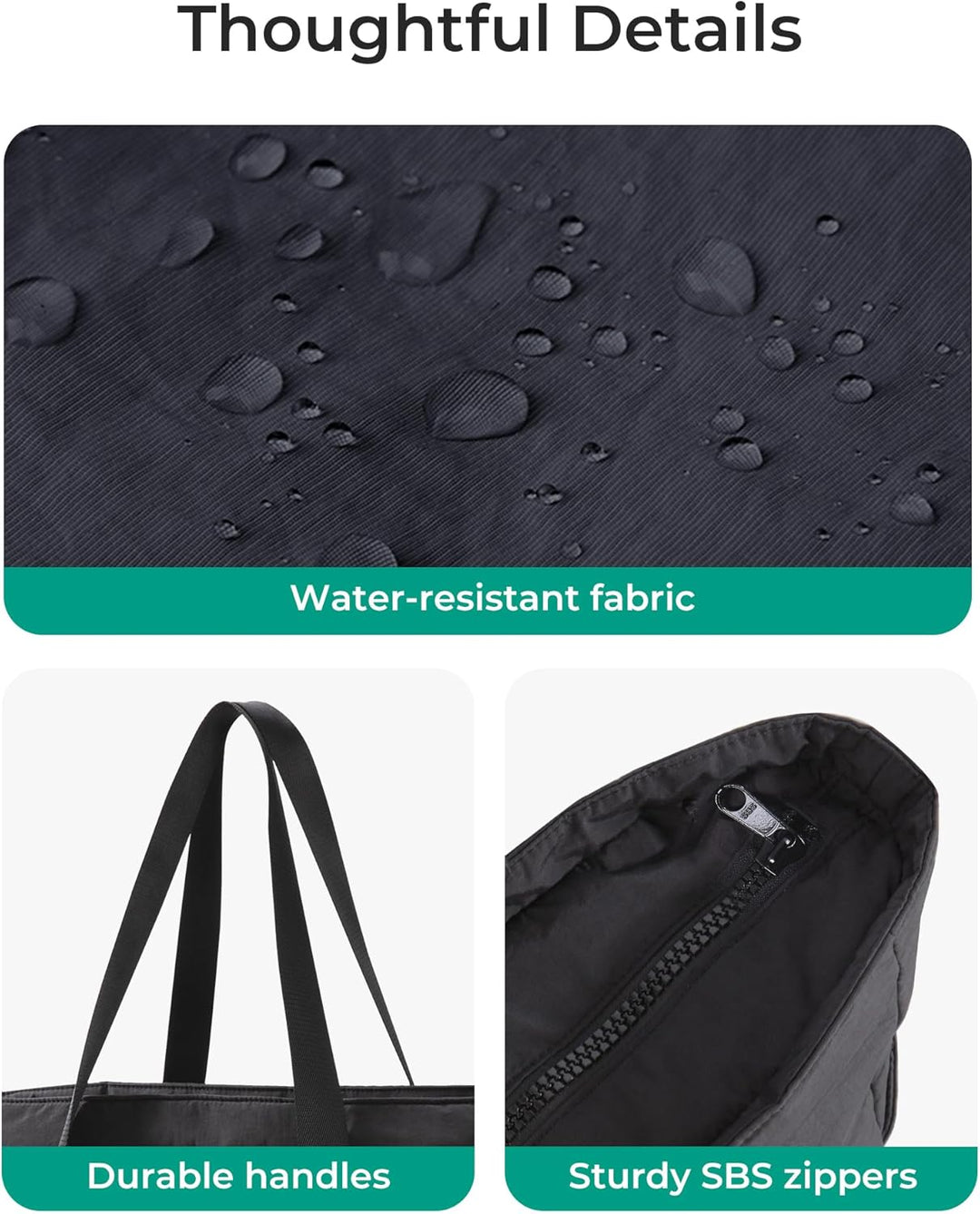 BAGSMART Damen-Einkaufstasche, grosse Umhängetasche, Henkel, Handtasche mit Yogamatten-Schnalle für