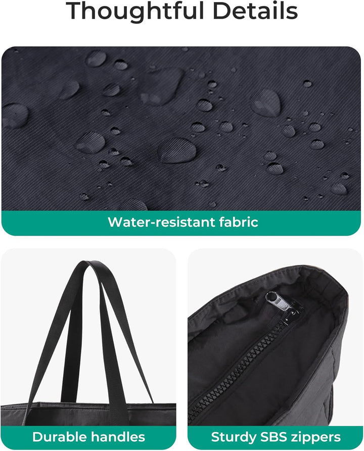 BAGSMART Damen-Einkaufstasche, grosse Umhängetasche, Henkel, Handtasche mit Yogamatten-Schnalle für