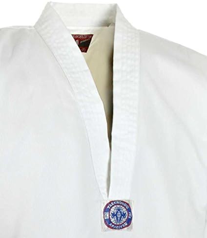 Ju-Sports Taekwondo Anzug Chagi weiss - Dobok für Kinder &amp; Erwachsene inkl. weissem Gürtel, Schicke