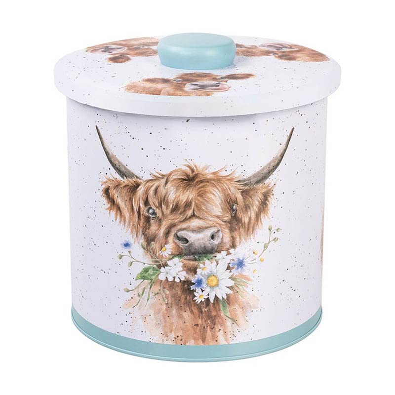 Wrendale Designs Keksdose mit Deckel rund Cow - 16cm Blau, Blau