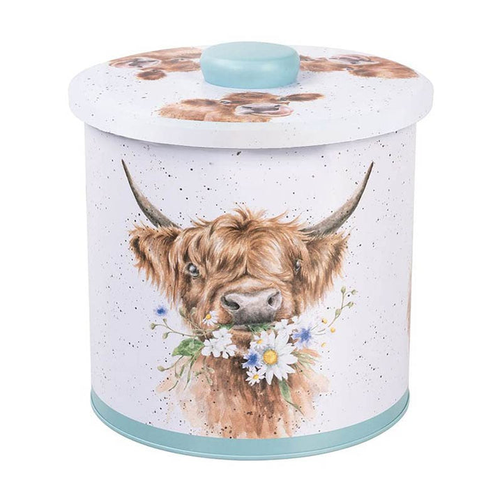 Wrendale Designs Keksdose mit Deckel rund Cow - 16cm Blau, Blau