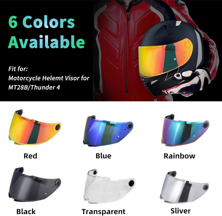 Helmvisier für MT 28B/Thunder 4 Visier, Motorradhelm Visier,Helmvisier Motorrad Windschutz Helm Obje