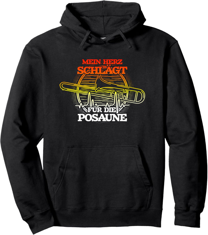 Mein Herz schlägt für die Posaune | Herzschlag Posaune Pullover Hoodie