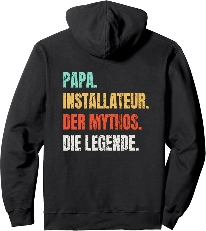 Papa Installateur Die Legende Vintage Heizungsbauer Pullover Hoodie