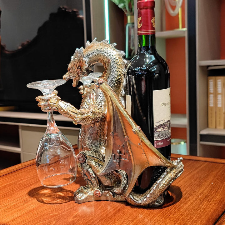 OUTOUR Gothischer Metall-Weinregalständer (29,5 cm Höhe) für Home-Bars, Man Caves & einzigartige Dek