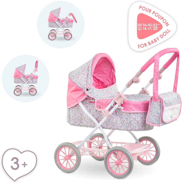 Corolle Floraler Kinderwagen, Zubehör für Puppen 36 cm, 42 cm und 52 cm, ab 3 Jahren, 9000141860