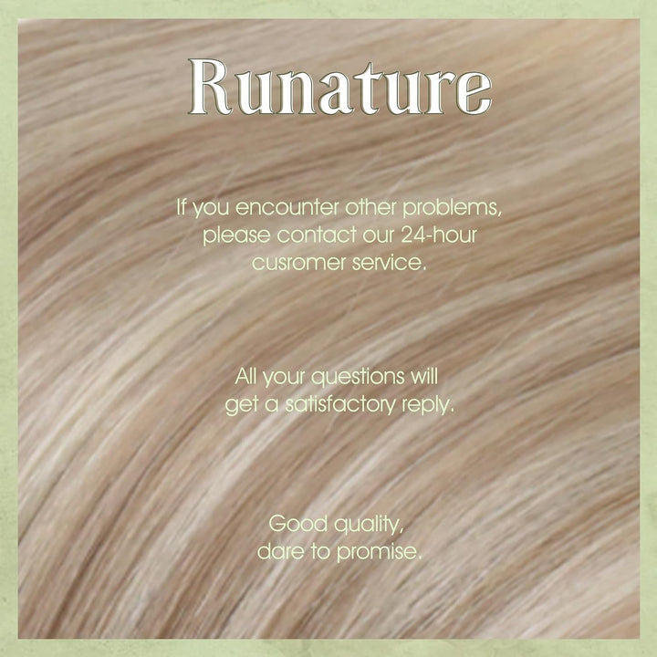 RUNATURE Microring Echthaar Extensions 45cm Blond Balayage Natürlich Micro Loop Extensions Echthaar