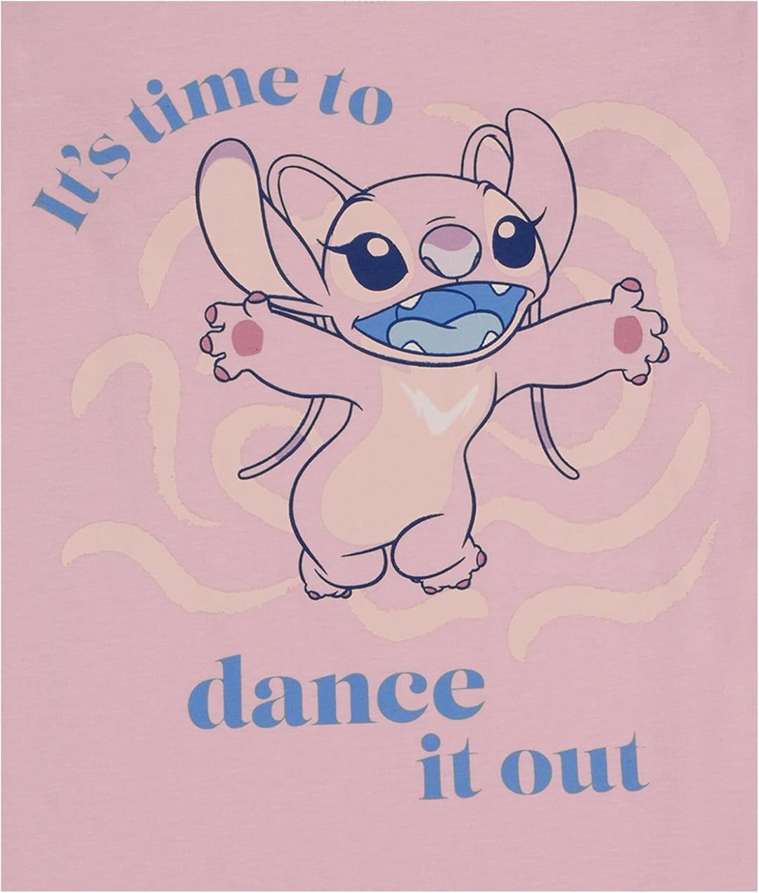 Disney Lilo &amp; Stitch Langarmshirt für Mädchen, Rosa Longsleeve mit Angel Motiv, 100% Baumwolle Kinde